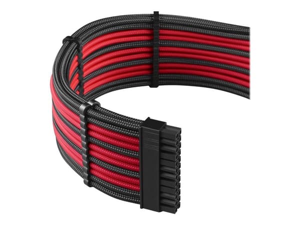 CableMod PRO Series ModMesh RT-Series - Strömkabelsats - formpressad - svart, röd
