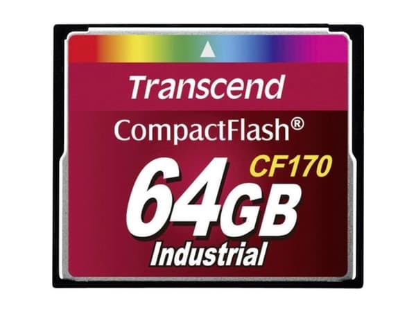 Transcend 64GB CF, 64 GB, CompactFlash, 89,20 MB/s, 61,27 MB/s, Musta