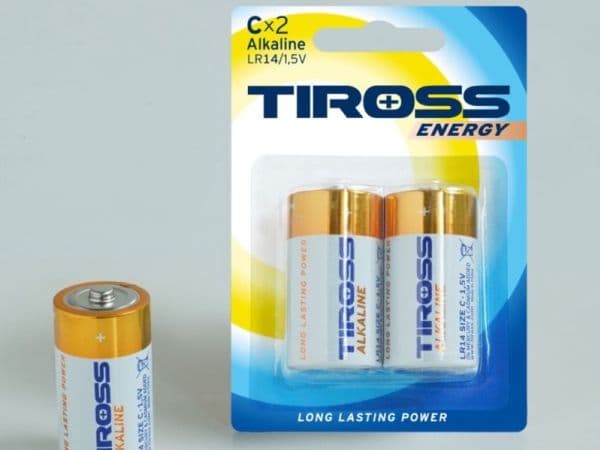 TIROSS alkaliske batterier LR14 2 stk