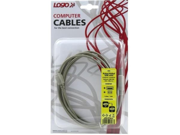 USB Logo USB-A - miniUSB-kaapeli 2 m musta (17077)