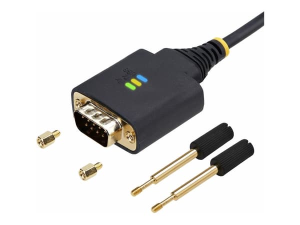 StarTech 13ft (4m) 2-Port USB to Serial Adapter Cable, Interchangeable DB9 Screws/Nuts, COM Retention, USB-A to DB9 RS232, FTDI, Level-4 ESD Protec...