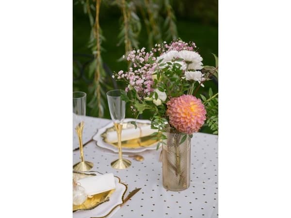 Gullfarget glassvase, 17 cm