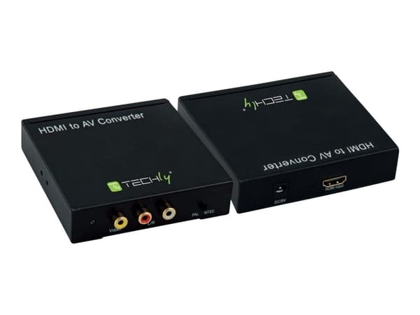TECHly - Videoadapter - virta DC jack, HDMI hun til RCA x 3 hun - lajittelu - 1080p tuki