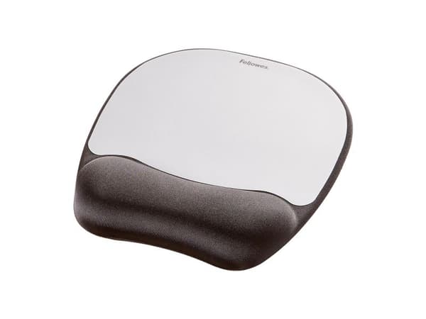 Fellowes Memory Foam - Musematte med håndleddsstøtte - sølv