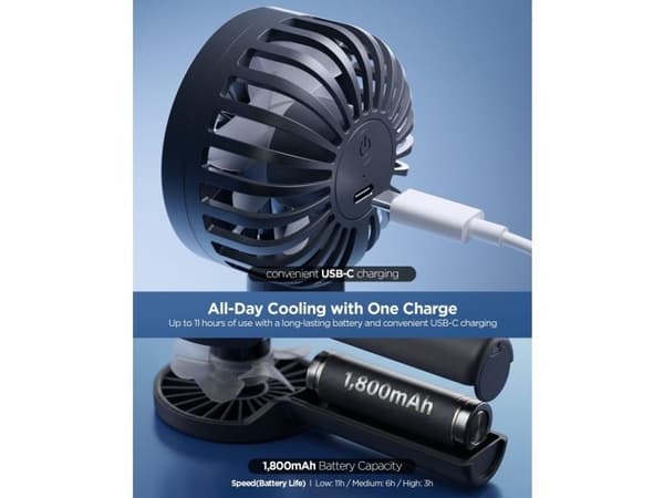 Spigen SPIGEN A905 MINI PORTABLE HANDHELD FAN BLACK