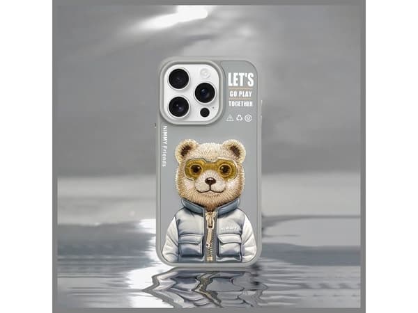 Nimmy Cool&amp;Cute 2.0 Bear Case for iPhone 15 Pro - Gray