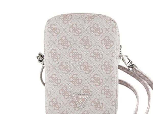Guess Zip 4G triangelformad väska - rosa