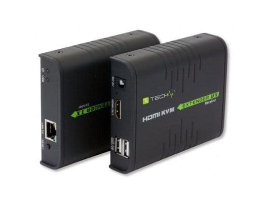 TECHly 120m HDMI KVM EXTENDER over Network Cable - Sender og mottaker - KVM / lydutvider - 1GbE, USB 2.0, HDMI - 10Base-T, 100Base-TX, 1000Base-T -...