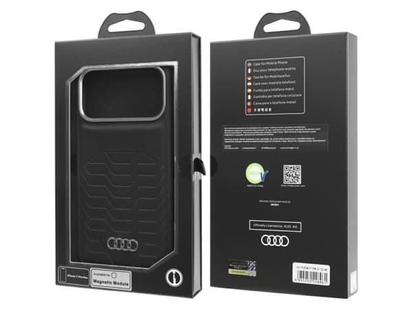 Audi GT kunstlær MagSafe-etuiet til iPhone 17 Pro Max - svart