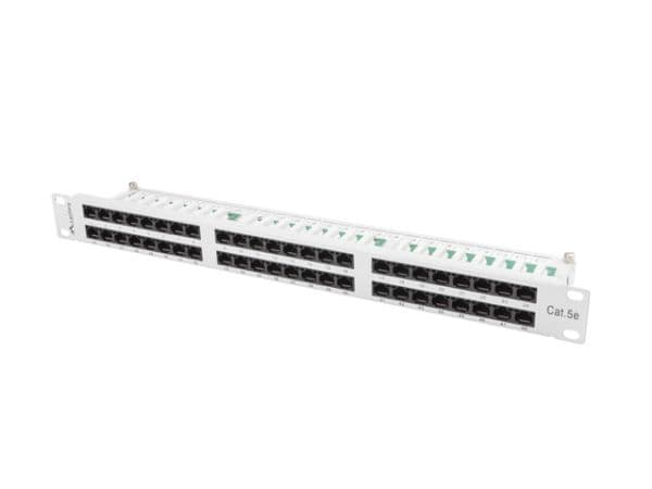 Lanberg PPU5-1048-S - Patch-panel - rackmontering - CAT 5e - UTP - RJ-45 X 48 - grå, RAL 7035 - 1U - 19"
