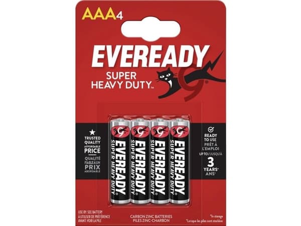 Eveready AAA-batteri SHD sink-kull 1,5 V, 4 stk