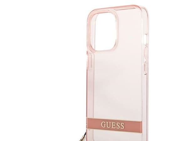 Guess transparent stapelfodral för iPhone 13 Pro Max - rosa
