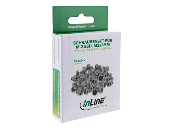 InLine 50-pak skruesett for M.2 SSD M2x3 mm (77783A)