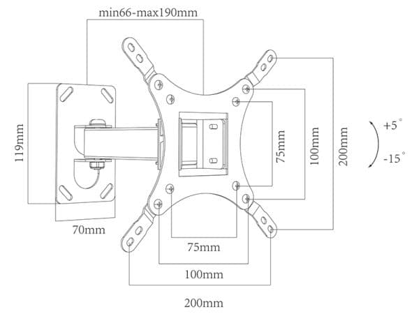 Blow väggfäste 76-853 10''–37''
