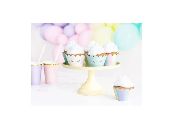 Enhjørning cupcake omslag, 6 stk