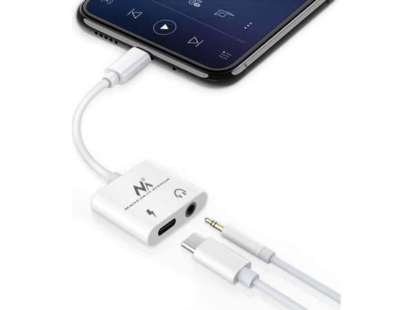 USB-adapter Maclean MCTV-848 USB-C - 3,5 mm jack hvit (MCTV-848)