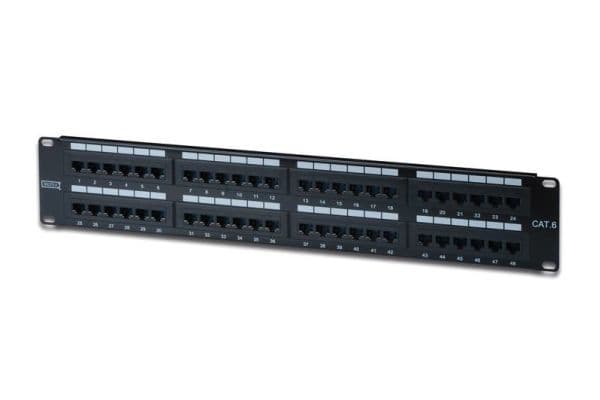 DIGITUS - Patch-panel - CAT 6 - UTP - RJ-45 X 48 - grå, RAL 7035 - 2U - 19"