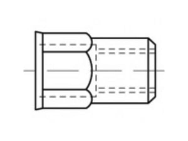 TOOLCRAFT TO-5444331 blindnitmuttrar M4 stål 500 st