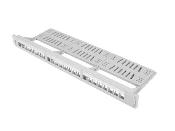 Lanberg PPKS-1124-S - Patchpanel (blank) - stativmonterbar - grå - 1U - 19" - 24 porte