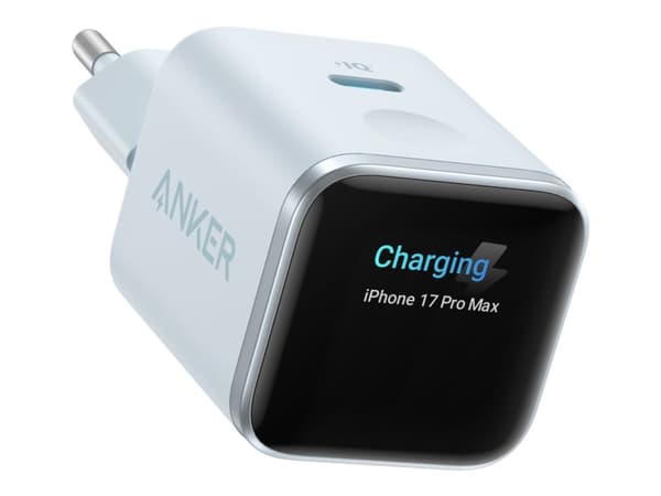 Anker Nano - Strömadapter - with smart display - 45 watt - 3 A - PD (USB-C) - dimblå