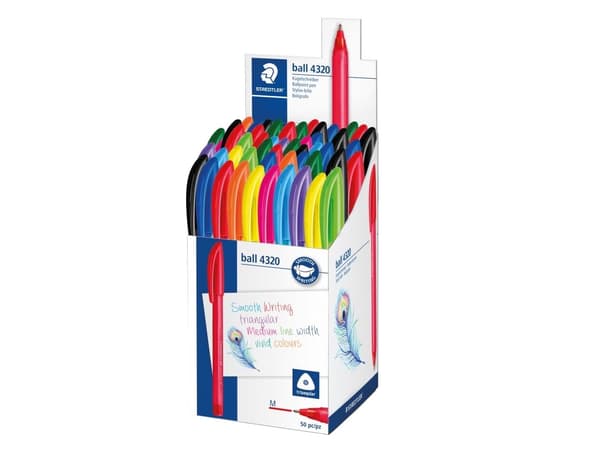 Kulpenna Staedtler® 4320, medium, 10 färger, 50-pack