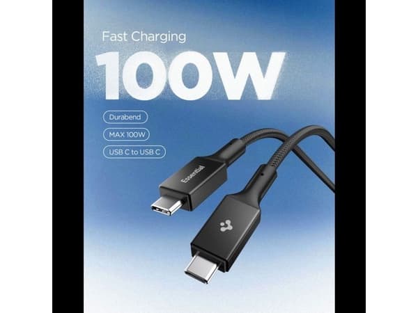 Spigen Essential EB10015CC USB-C til USB-C-kabel 100W 150 cm - svart