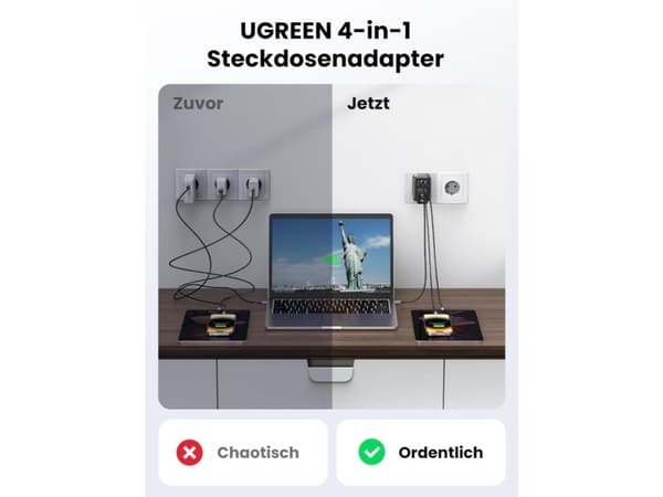 Ugreen 90613, inomhus, AC, Svart