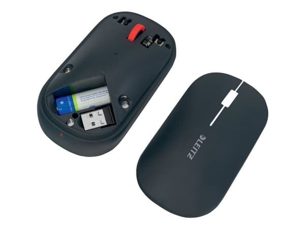 Leitz Cosy langaton hiiri, Molempikätinen, RF Wireless + Bluetooth, 4000 DPI, Harmaa