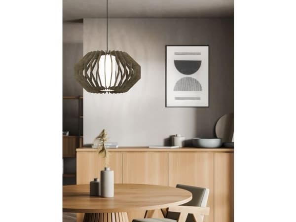 EGLO RUSTICARIA PENDEL E27 SVART/BRUN/VIT
