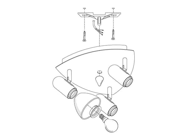 EGLO ENEA, Overflateegnet, E14, 3 ampuller, Nickel, Hvit