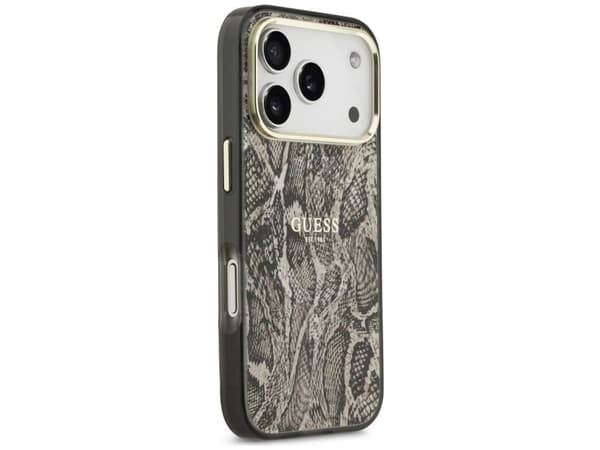 Guess Python Pattern MagSafe Case for iPhone 17 Pro - Brown