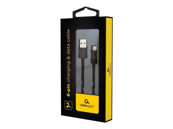 Cablexpert - Lightning-kaapeli - USB-uros Lightning-uros - 2 m - musta