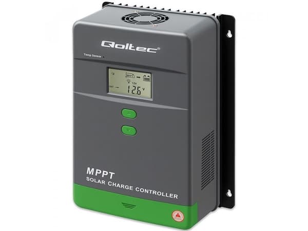 Qoltec MPPT solcelleladerregulator med temperatursensor 50A | 12V/24V | LCD | Bluetooth | App | GEL | LiFePO4