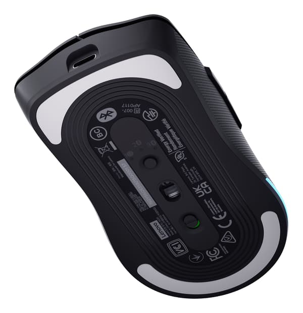 Lenovo Legion M220, Ambidextrous, Optisk, RF Wireless + Bluetooth + USB Type-C, 5000 DPI, Svart