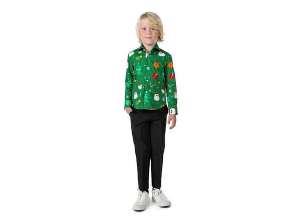 Grøn juleskjorte til drenge