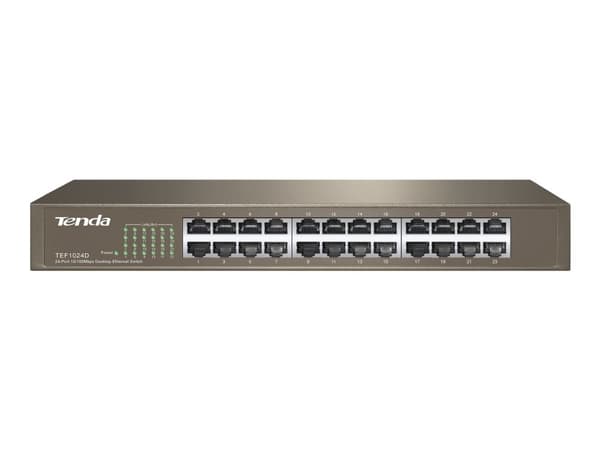 Tenda TEF1024D - Switch - 24 x 10/100 - stasjonær, rackmonterbar