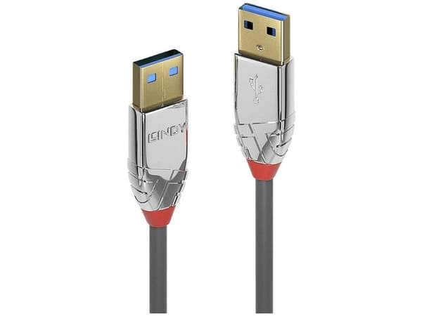 Lindy 36627, 2 m, USB A, USB A, USB 3.2 Gen 1 (3.1 Gen 1), 5 Gbit/s, Harmaa