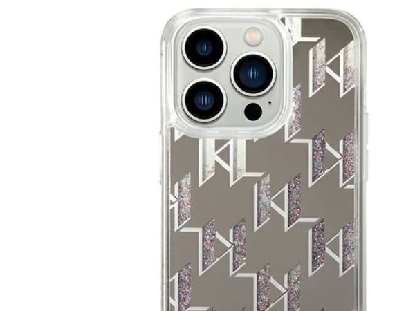 Karl Lagerfeld KLHCP14XLMNMS hardcase för iPhone 14 Pro Max 6,7" - silver/silver Liquid Glitter Monogram