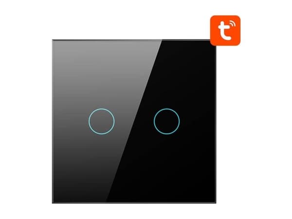 ZigBee Avatto ZTS02-EU-B2 Touch Switch Dual TUYA (svart)