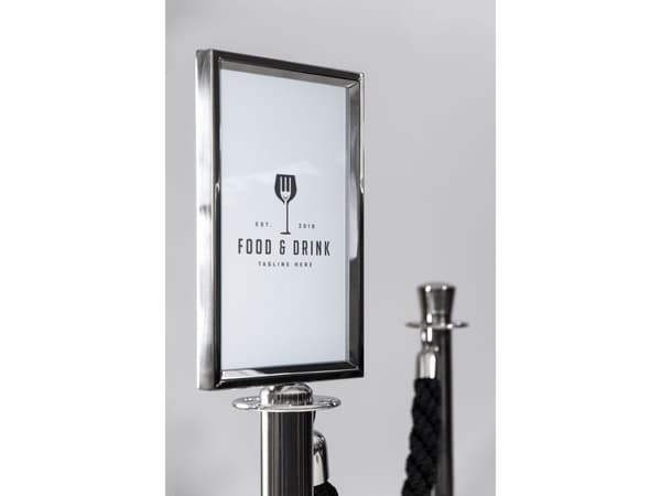 Securit® Classic Chrome topskilt A4 rustfrit stål