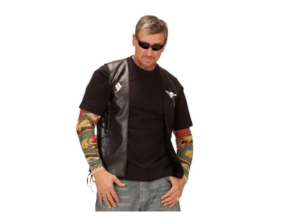 Bikerjacka med dödskalle