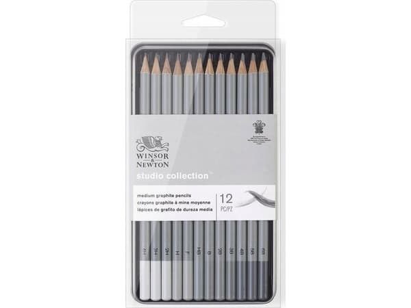 Grafitpenna medium 12 st i tennask