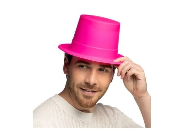 Neon rosa høy hatt UV