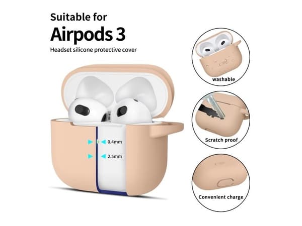 Tech-Protect silikonhake for Apple AirPods 3 kaffe latte
