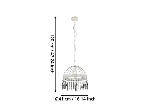EGLO STEELEVILLE pendellampe E27 Ø380 sort/antik
