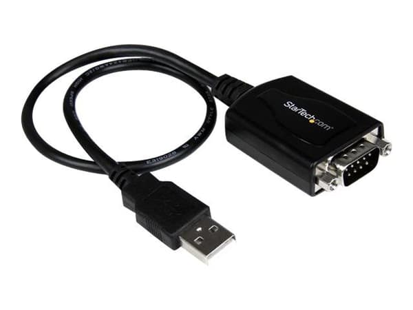 Startech USB to Serial RS232 Adapter Cable w/ COM Retention - USB Serial Adapter - Seriell adapter - USB - RS-232 - svart