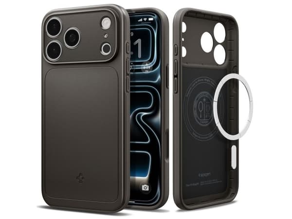 Spigen Thin Fit (MagFit), Mobilskal, Apple, iPhone 17 Pro, 16 cm (6.3"), Mörkgrå