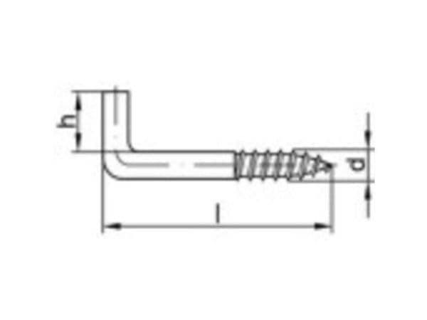 TOOLCRAFT skruvkrokar 60 mm galvaniserat stål 100 st