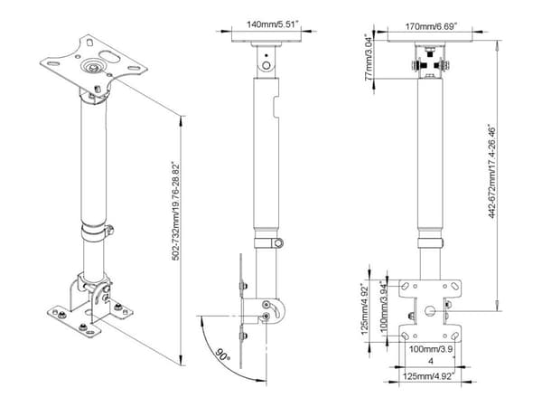 VISION Ceiling Mount VESA 100x100