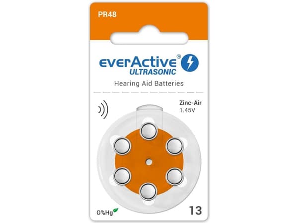 EverActive batterier till hörapparater PR48 – 6 st